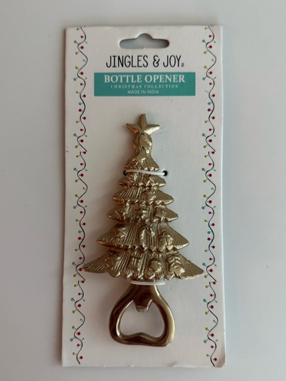 Jingles nwt & Joy Gold Christmas Tree Bottle Opener
